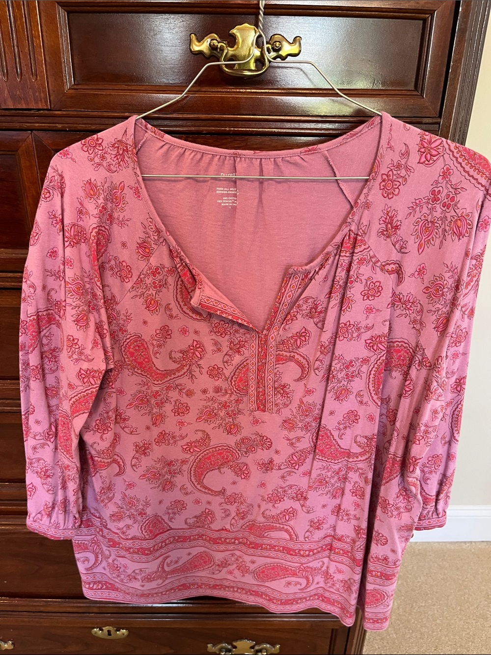 J. Jill Pink Paisley Tunic Top